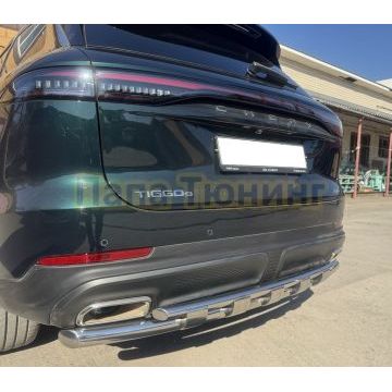 Защита заднего бампера двойная с перемычками Папа Тюнинг d60/42 для CHERY Tiggo 9 2024-
