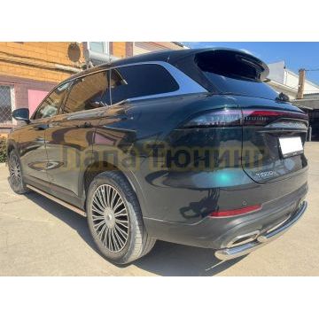 Защита заднего бампера двойная Папа Тюнинг d60/42 для CHERY Tiggo 9 2024-