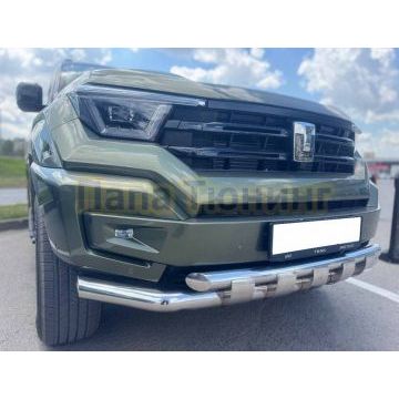 Защита переднего бампера двойная с перемычками Папа Тюнинг d76/60 для TANK 400 2023-