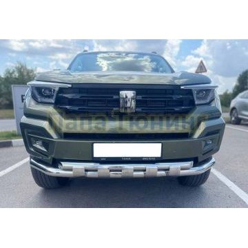 Защита переднего бампера двойная с перемычками Папа Тюнинг d76/60 для TANK 400 2023-