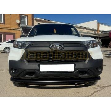 Защита переднего бампера с покрытием "Раптор" Папа Тюнинг d60 для Niva Travel 2021-