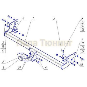 Фаркоп Avtos для Hyundai Elantra 2006-2010