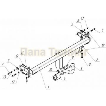 Фаркоп Avtos для Hyundai Elantra 2002-2006