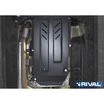 Защита КПП + РК сталь Rival для Kia Stinger, V - 2.0T; 3.3T; полный привод 2018-/Genesis G70 V - 2.0T, полный привод 2018-