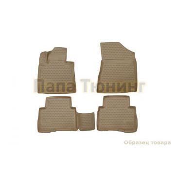 Коврики в салон полиуретан бежевые 4 штуки Autofamily для Lexus LX 470 1998-2007