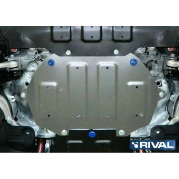 Защита картера алюминий 4 мм Rival для Genesis G80; V - 2.0; полный привод; Часть 2 2017-/Genesis G90; V - 3.3; полный привод; Часть 2 2018-/Genesis G90; V - 3.3; полный привод; Часть 2 2016-2019/Hyundai Genesis, V - 3.0; 3.8; полный привод; Часть 2 2014-2017