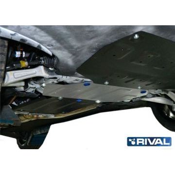 Защита картера алюминий 4 мм Rival для Genesis G80; V - 2.0; полный привод; Часть 2 2017-/Genesis G90; V - 3.3; полный привод; Часть 2 2018-/Genesis G90; V - 3.3; полный привод; Часть 2 2016-2019/Hyundai Genesis, V - 3.0; 3.8; полный привод; Часть 2 2014-2017