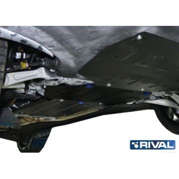 Защита картера сталь Rival для Genesis G90; V - 3,3; полный привод; Часть 2 2016-2019/Genesis G80; V - 2.0; полный привод; Часть 2 2017-/Genesis G90; V - 3,3; полный привод; Часть 2 2018-/Hyundai Genesis, V - 3.0; 3.8; полный привод; Часть 2 2014-2017