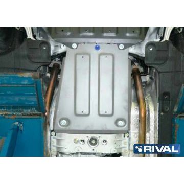 Защита КПП алюминий 4 мм Rival для Genesis G80; V - 2.0; полный привод 2017-/Genesis G90; V - 3,3; полный привод 2018-/Genesis G90; V - 3,3; полный привод 2016-2019/Hyundai Genesis, V - 3.0; 3.8; полный привод 2014-2017