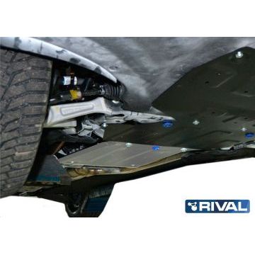 Защита КПП алюминий 4 мм Rival для Genesis G80; V - 2.0; полный привод 2017-/Genesis G90; V - 3,3; полный привод 2018-/Genesis G90; V - 3,3; полный привод 2016-2019/Hyundai Genesis, V - 3.0; 3.8; полный привод 2014-2017