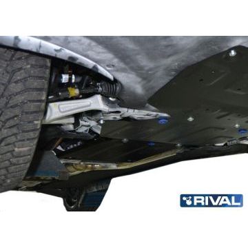 Защита КПП сталь Rival для Genesis G90; V - 3,3; полный привод 2016-2019/Genesis G90; V - 3,3; полный привод 2018-/Genesis G80; V - 2.0; полный привод 2017-/Hyundai Genesis, V - 3.0; 3.8; полный привод 2014-2017