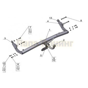 Фаркоп Avtos для Hyundai Getz 2005-2011