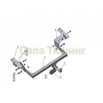 Фаркоп Avtos для Hyundai H1 Starex 2004-2007