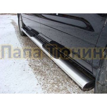 Пороги труба овальная с накладками 120x60 мм ТСС для Hyundai H-1 Starex 2007-2018 Пороги труба овальная с накладками 120x60 мм ТСС для Hyundai H-1 Starex 2007-2018