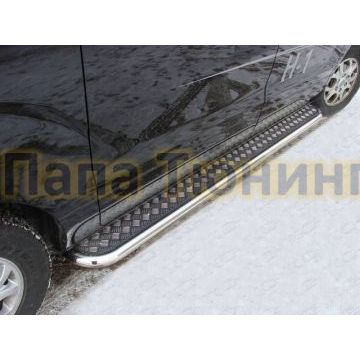Пороги с площадкой алюминиевый лист 60 мм ТСС для Hyundai H-1 Starex 2007-2018 Пороги с площадкой алюминиевый лист 60 мм ТСС для Hyundai H-1 Starex 2007-2018