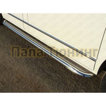 Пороги с площадкой нержавеющий лист 60 мм ТСС для Hyundai H-1 Starex 2007-2018 Пороги с площадкой нержавеющий лист 60 мм ТСС для Hyundai H-1 Starex 2007-2018