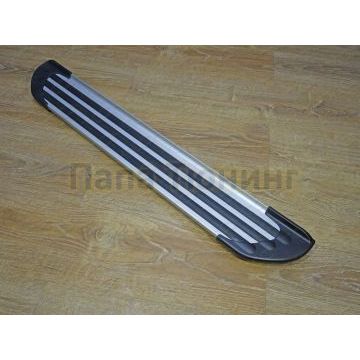 Пороги алюминиевые Slim Line Silver ТСС для Suzuki Jimny 2002-2011