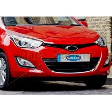 Окантовка на решетку воздухозаборника 1 часть Omsa_Line для Hyundai i20 2014-2019