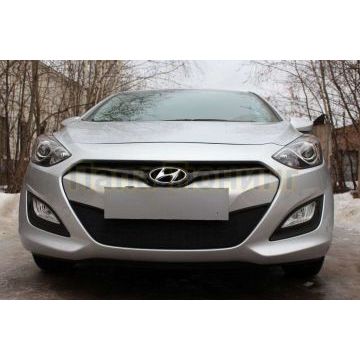 Защита радиатора черная РусСталь для Hyundai i30 2012-2017