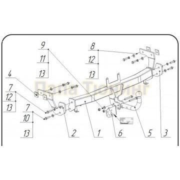 Фаркоп Bosal для Hyundai I 40 2011- Фаркоп Bosal для Hyundai I 40 2011-