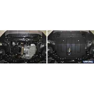 Защита картера и КПП Rival для 2,0 и 2,4 сталь 2 мм для Geely Atlas 2018-2019