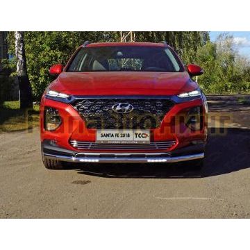 Защита переднего бампера с ДХО 60 мм для Hyundai Santa Fe 2018-