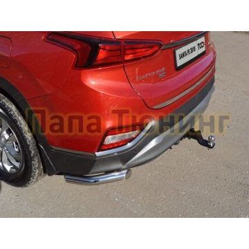 Защита задняя уголки 60 мм для Hyundai Santa Fe 2018-