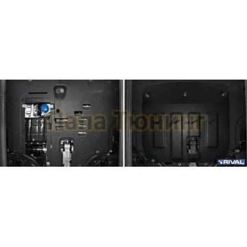 Защита картера и КПП Rival для 2,2D и 2,4 сталь 2 мм для Hyundai Santa Fe 2018-2019