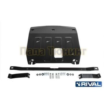 Защита картера и КПП Rival для 2,2D и 2,4 сталь 2 мм для Hyundai Santa Fe 2018-2019