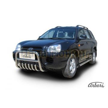 Кенгурин низкий с клыками 57 мм Slitkoff для Hyundai Santa Fe Classic 2000-2012 Кенгурин низкий с клыками 57 мм Slitkoff для Hyundai Santa Fe Classic 2000-2012