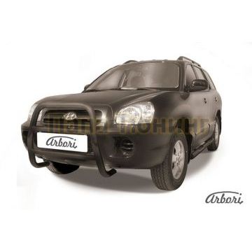 Кенгурин чёрная сталь высокий 57 мм Slitkoff для Hyundai Santa Fe Classic 2000-2012 Кенгурин чёрная сталь высокий 57 мм Slitkoff для Hyundai Santa Fe Classic 2000-2012