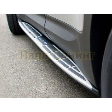 Пороги алюминиевые Mobis Style OEM Tuning для Hyundai Santa Fe 2012-2018