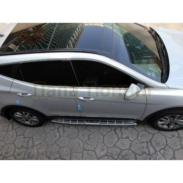 Пороги алюминиевые Mobis Style OEM Tuning для Hyundai Santa Fe 2012-2018