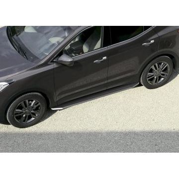 Пороги алюминиевые Rival Premium для Hyundai Santa Fe 2006-2012