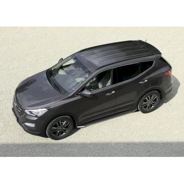Пороги алюминиевые Rival Premium для Hyundai Santa Fe 2006-2012