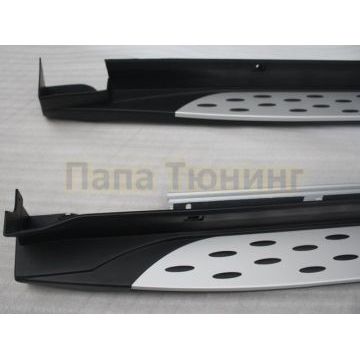 Пороги алюминиевые BMW-style OEM Tuning для Hyundai Grand Santa Fe 2014-