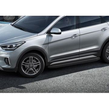 Пороги алюминиевые Rival Black-Premium для Hyundai Grand Santa Fe 2012-2017