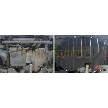 Защита картера + КПП сталь 2 мм АвтоБРОНЯ для Hyundai ix35, V - все; Увеличенная 2010-2015/Kia Sportage, V - все; Увеличенная 2010-2016