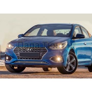 Накладка решетки радиатора 10 мм Rival для Hyundai Solaris 2017-2019