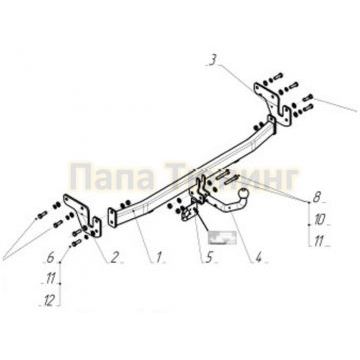 Фаркоп Bosal для Hyundai Solaris II (HCR) 2017- Фаркоп Bosal для Hyundai Solaris II (HCR) 2017-