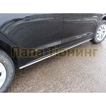 Защита штатных порогов 25 мм ТСС для Hyundai Solaris 2018- Защита штатных порогов 25 мм ТСС для Hyundai Solaris 2018-