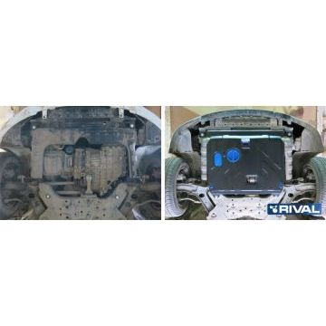 Защита картера + КПП Rival сталь 2 мм для Kia Rio, V - все 2011-2017