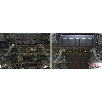 Защита картера и радиатора Автоброня сталь 2 мм из 2-х частей для Kia Mohave 2016-