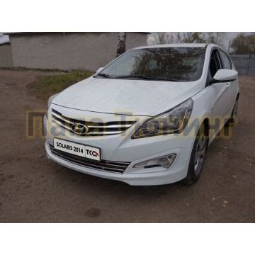 Накладка решётки радиатора 12 мм ТСС для Hyundai Solaris 2014-2017