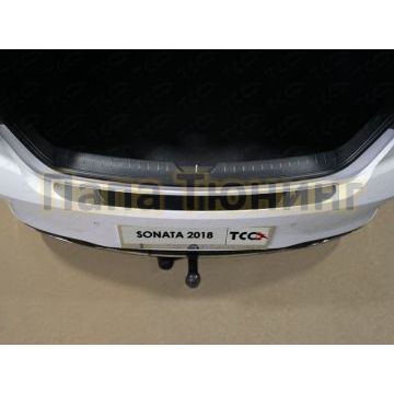 Накладка на задний бампер зеркальный лист для Hyundai Sonata 2017-2019