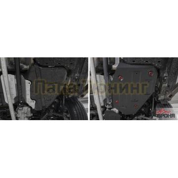 Защита топливного бака сталь 2 мм АвтоБРОНЯ для Hyundai Santa Fe, V - 2.2d; 2.4; 3.5 2018-2021/Kia Sorento Prime, V - 2.2d 2018-2020/Kia Sorento Prime, V - 2.4; 2.2d; 3.3 2015-2017