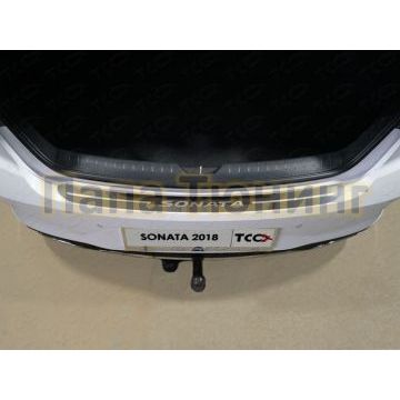 Накладка на задний бампер зеркальный лист надпись Sonata для Hyundai Sonata 2017-2019