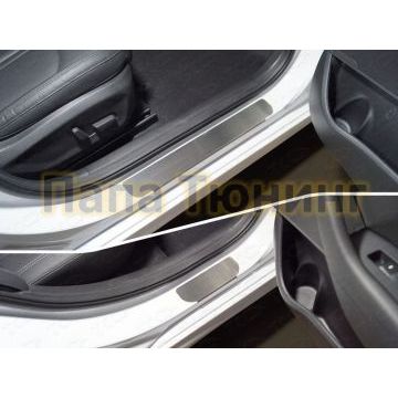 Накладки на пороги шлифованный лист 4 штуки для Hyundai Sonata 2017-2019