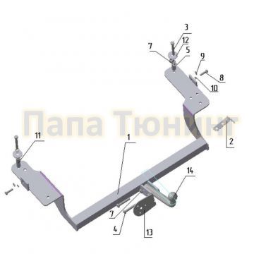 Фаркоп Avtos для Hyundai Sonata 2001-2004