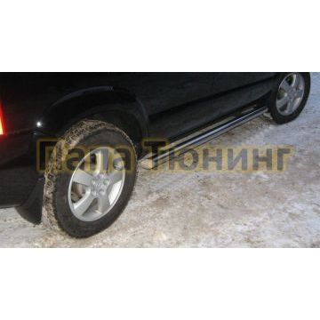 Пороги труба d76 вариант 1 РусСталь для Hyundai Tucson 2004-2010